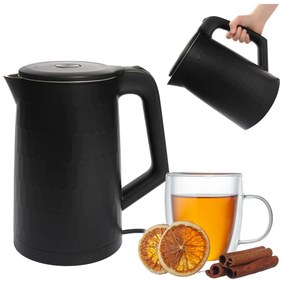 Bauerkraft Bezdrôtová cestovná rýchlovarná kanvica 1500 W 1,8 l otočná čierna