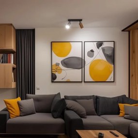 Brilagi - Bodové svietidlo SELE 2xGU10/30W/230V čierna/dekor duba