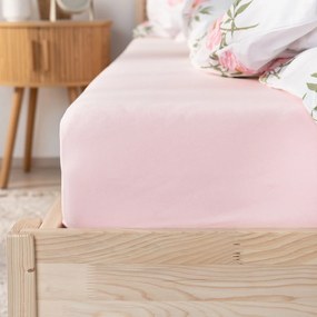 Goldea plachta jersey s napínacou gumou - pastelovo ružová 200 x 220 cm
