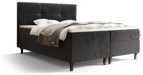 Manželská posteľ  Boxspring 140 cm Lumba (čierna) (s matracom a úložným priestorom). Akcia -20%. Vlastná spoľahlivá doprava až k Vám domov. 1046669