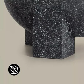 Prenosné ohnisko s roštom 79,5x38 cm, čierna/tmavá žula