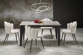 FELIX extension table, grey marble / black