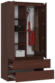 Šatníková skriňa Safwan (wenge). Akcia -20%. Vlastná spoľahlivá doprava až k Vám domov. 1128798
