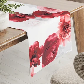 Biante Dekoračný behúň na stôl PM-017 Veľké červené kvety 45x160 cm
