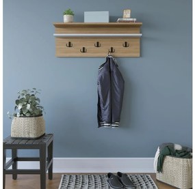 Nástenný vešiak ROLKER 90x31,4 cm hnedá