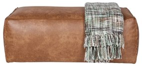 Koňakovohnedá podnožka z imitácie kože Rodeo – WOOOD