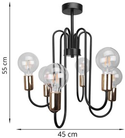 Stropné svietidlo EDISON, výber z 2 farieb, G