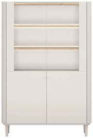 Vitrína Elivo 100 cm na nožičkách - kašmír / olejovaný dub