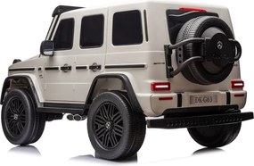 LEAN CARS Mercedes G63 XXL White 4x4 Auto na batérie