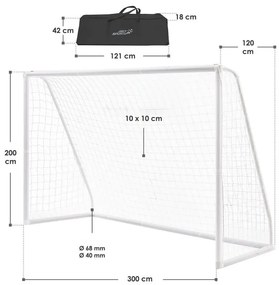 InternetovaZahrada Futbalová bránka so sieťkou - 300x200 cm