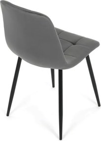 Jedálenská stolička zamatová, sivá CT-V5081 GREY4