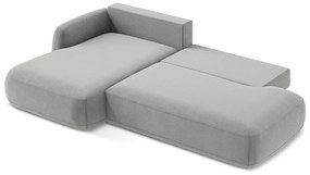 Svetlosivá rozkladacia rohová pohovka (ľavý roh/s leňoškou) Hale – Makamii