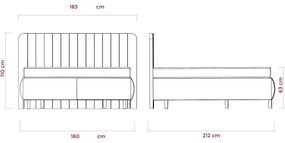 Čalúnená posteľ s matracmi a úložným priestorom ALEXA 160x200 cm béžová