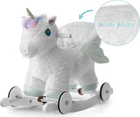Hojdací koník s melódiou a kolieskami Milly Mally Polly Jednorožec