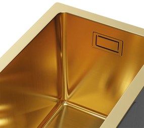 Erga HD, 1-komorový oceľový drez 220x440x210 mm, brúsená zlatá, ERG-MLS-HD2244G