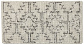 Vlnený koberec 80 x 150 cm béžová/čierna URLA Beliani