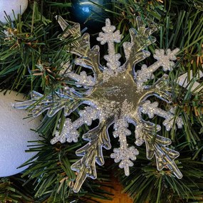 DECOLED Závesná akrylová dekorácia, snehová vločka 15 cm