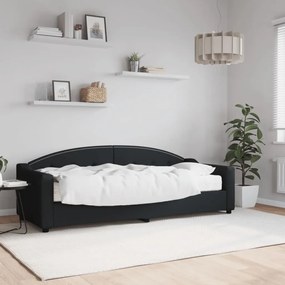 Denná posteľ s matracom čierna 80x200 cm látka 3197509