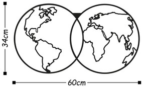 Nástěnná dekorace World Map Globe černá