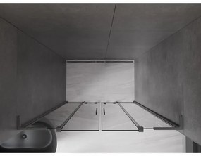 Mexen Velar L Duo, posuvné sprchové dvere do otvoru 150 cm, 8mm šedé sklo, grafit brúsený, 871-150-003-42-66