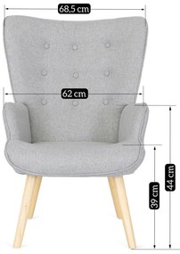 PROXIMA.store - Moderné kreslo LOZANO 2 FARBA: sivá