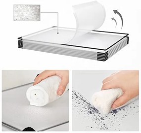 Plastový regál, zásuvný, 6 priehradiek, biela farba,93x93x31cm