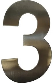 Domové číslo "3" nerezová oceľ 15 cm