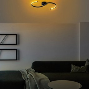 Čierne LED stropné svietidlo 25x10 cm Es – Opviq lights
