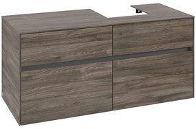 VILLEROY &amp; BOCH Collaro závesná skrinka pod umývadlo na dosku (umývadlo vpravo), 4 zásuvky, 1200 x 500 x 548 mm, Stone Oak, C09900RK