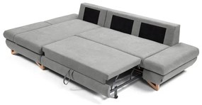 Rozkladacia rohová čalúnená sedacia súprava AVESTA, ľavé prevedenie, sivá, s úložným priestorom v tvare L