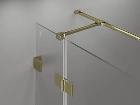 Mexen Lunar T, sklápací sprchový kút ľavý 115 x 80 cm, 8mm číre sklo, zlatý profil, 834T-115-080-50-00-L