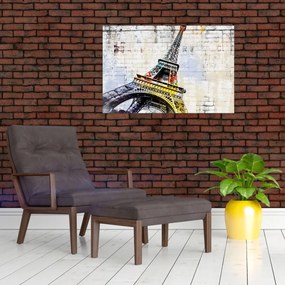 Obraz - Digitálne umenie Eiffelovej veže (90x60 cm)