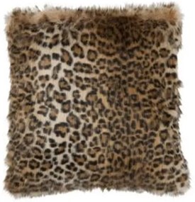 Vankúš s dlhým chlpom Leopard - Ø 45 * 5 cm