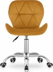 Horčicové kancelárske kreslo AVOLA VELVET