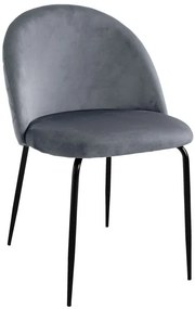Jedálenská stolička FARGO zamatová, čierna / grafitová