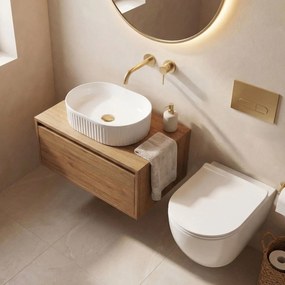 Rea Vanda Mini 40, umývadlo na dosku 400×300×120 mm, biela lesklá, REA-U3536