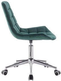 LuxuryForm DESIGN Stolička PARIS VELUR na striebornej základni s kolieskami - zelená