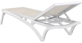 PACIFIC záhradné lehátko white/tuquoise
