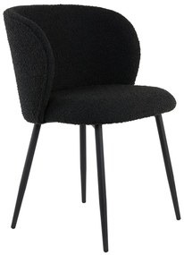Čierne čalúnené jedálenské kreslo Elyna – Light &amp; Living