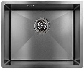 Laveo Marmara, 1-komorový nerezový drez 540x440x200 mm, grafitová, LAV-SAM_510P