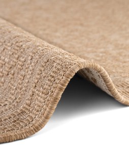 NORTHRUGS, Kusový koberec Duet Kona 106250 Beige/White kruh - na von aj na doma, 160x160 (priemer) kruh, béžová, chodba / predsieň