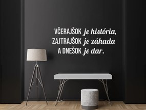 drevko Motivačný citát Včerajšok je história, zajtrajšok je záhada Rozmer obrazu: 27 x 60,5 cm, Farba dekorácie: Čierna