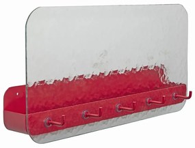 Červený kovový nástenný vešiak s poličkou Shack - Hübsch