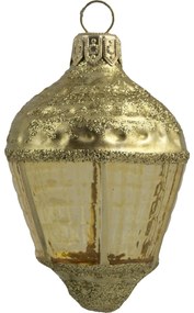 Bella Rose Sklenená vianočná ozdoba Lampáš Žltá Lesk