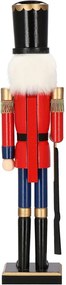 Luskáčik s puškou 60 cm – drevená vianočná figúrka v červenej uniforme Springos CA0908
