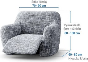 Bielastické poťahy GRAFITI NOVÉ antracit relaxačné kreslo (š. 70 - 90 cm)