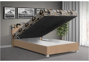 Nabytekmorava Čalúnená posteľ s úložným priestorom Aurelie 140x200cm čalúnenie: Béžová / Mega 023 béžová