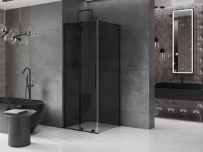Mexen Velar L, sprchový kút s posuvnými dverami 120 x 120 cm, 8mm šedé sklo, čierna matná, 871-120-120-43-70
