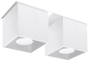 Stropné svietidlo Quad, 2x biele kovové tienidlo
