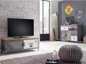 furniture-nabytek.cz - Masívny TV stolík Pinetown z mangového dreva, lakovaný, viacfarebný